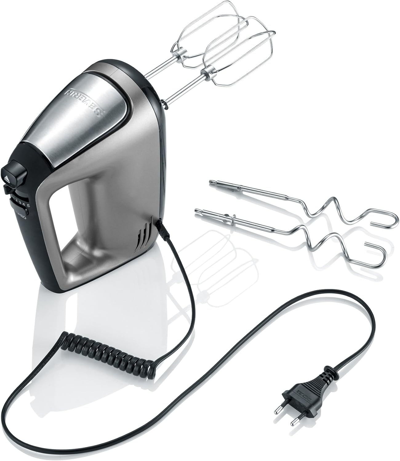 Handmixer HM 3832 mit 5 Geschwindigkeitsstufen, Rostfreier Edelstahl ; Single
