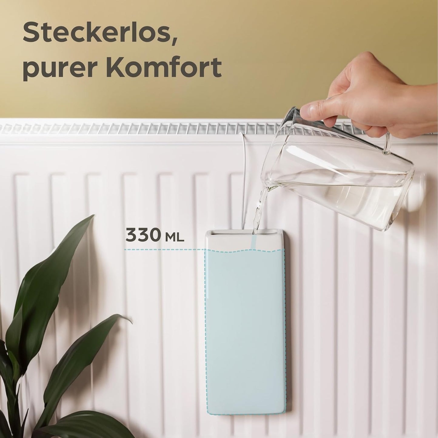 4er-Set Keramik-Luftbefeuchter für Heizkörper, 4er Set Weiss