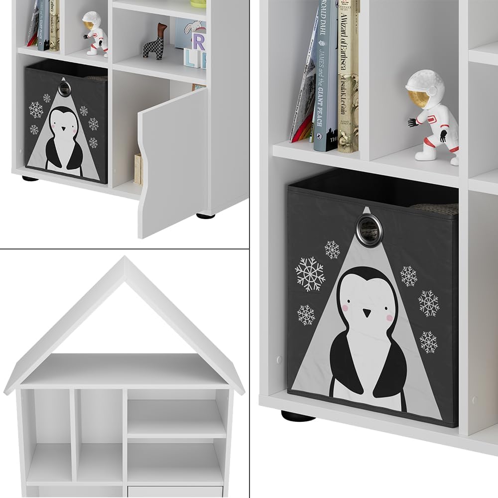Kinderregal Estell, Weiss 112 cm, ohne Türen
