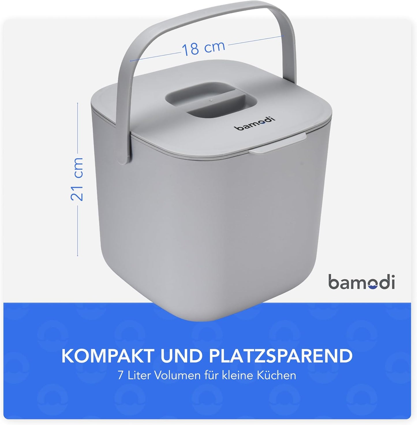 Biomülleimer mit Doppelfach, Grau