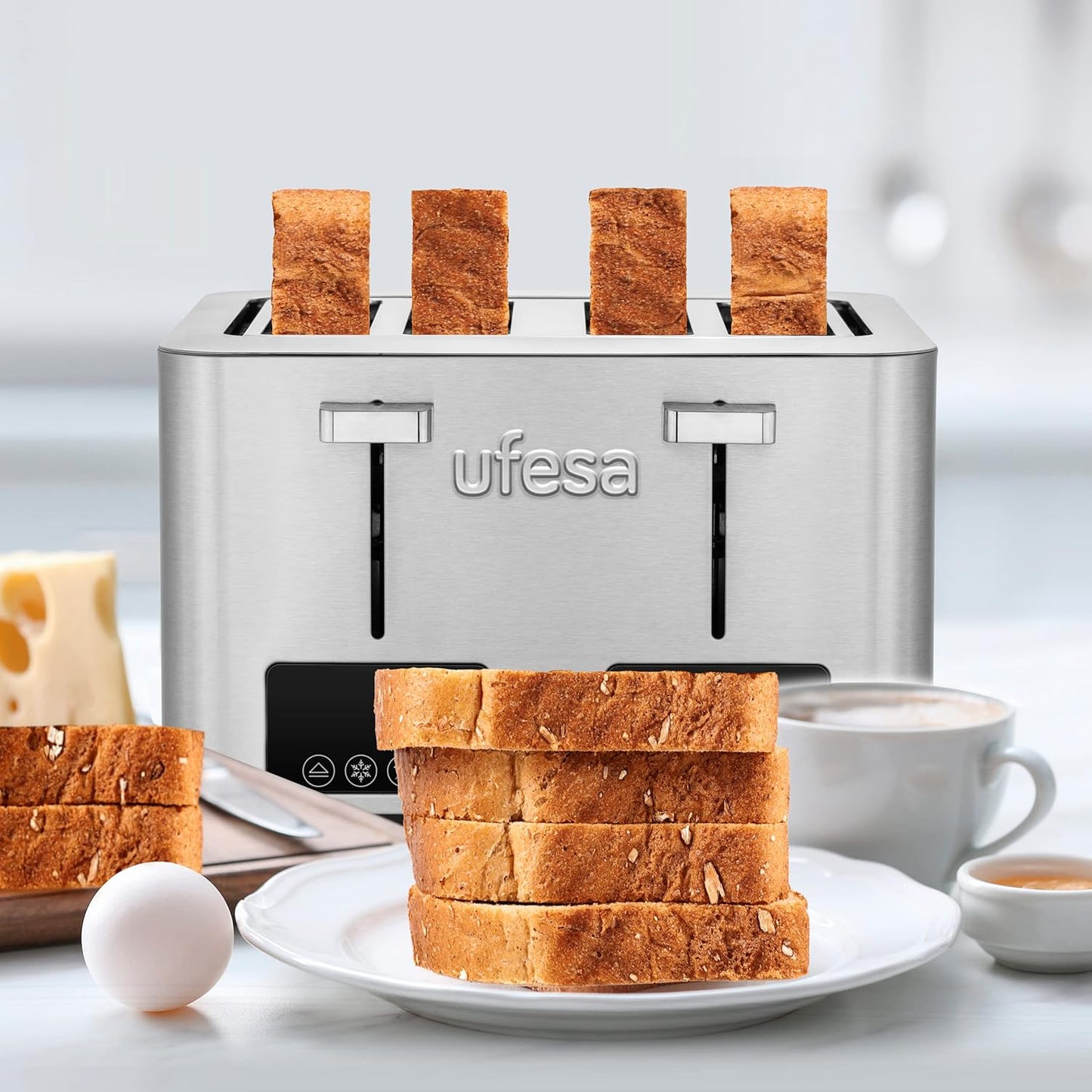 Toaster für 4 Scheiben, 4 Kurze Schlitze