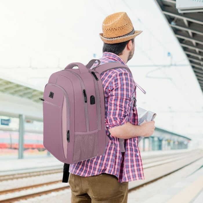 Business Laptop Rucksack mit USB Ladeanschluss, 15.6" Lila