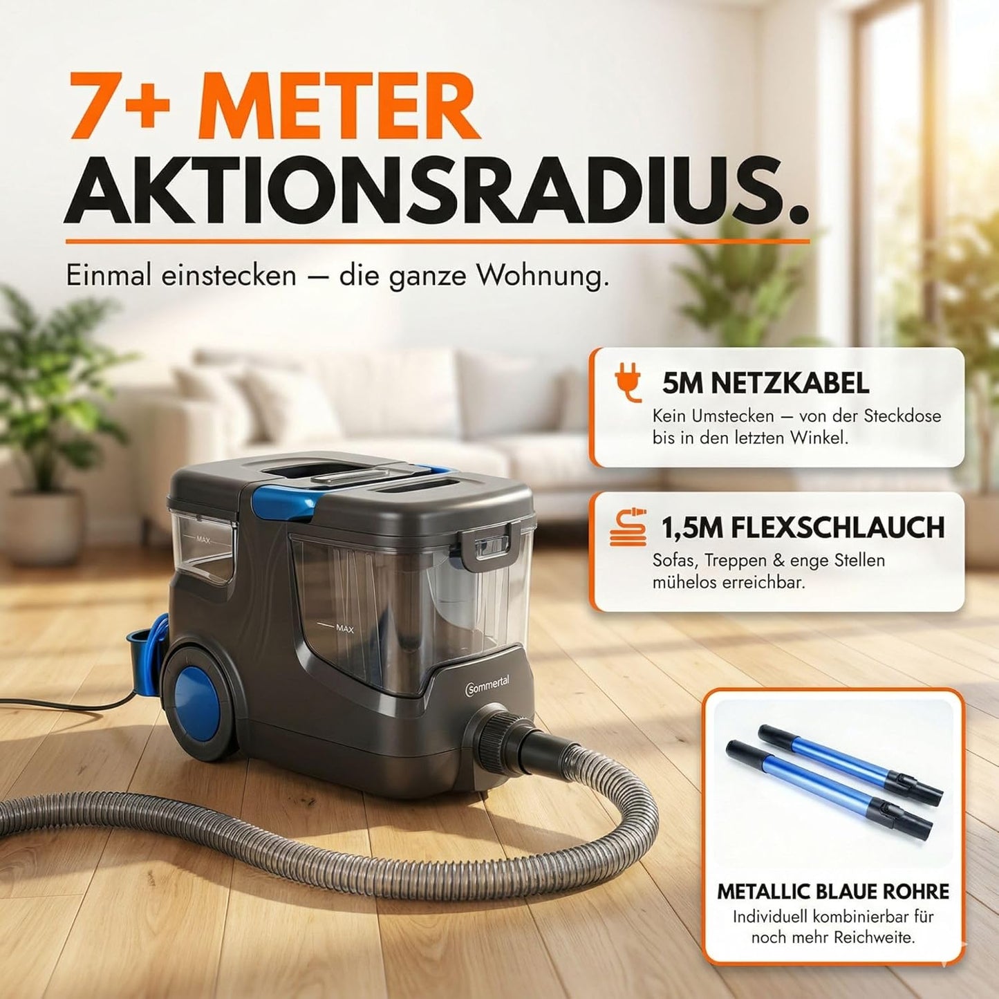 Hydro 9000 Max Waschsauger mit Dampfsauger, Waschsauger