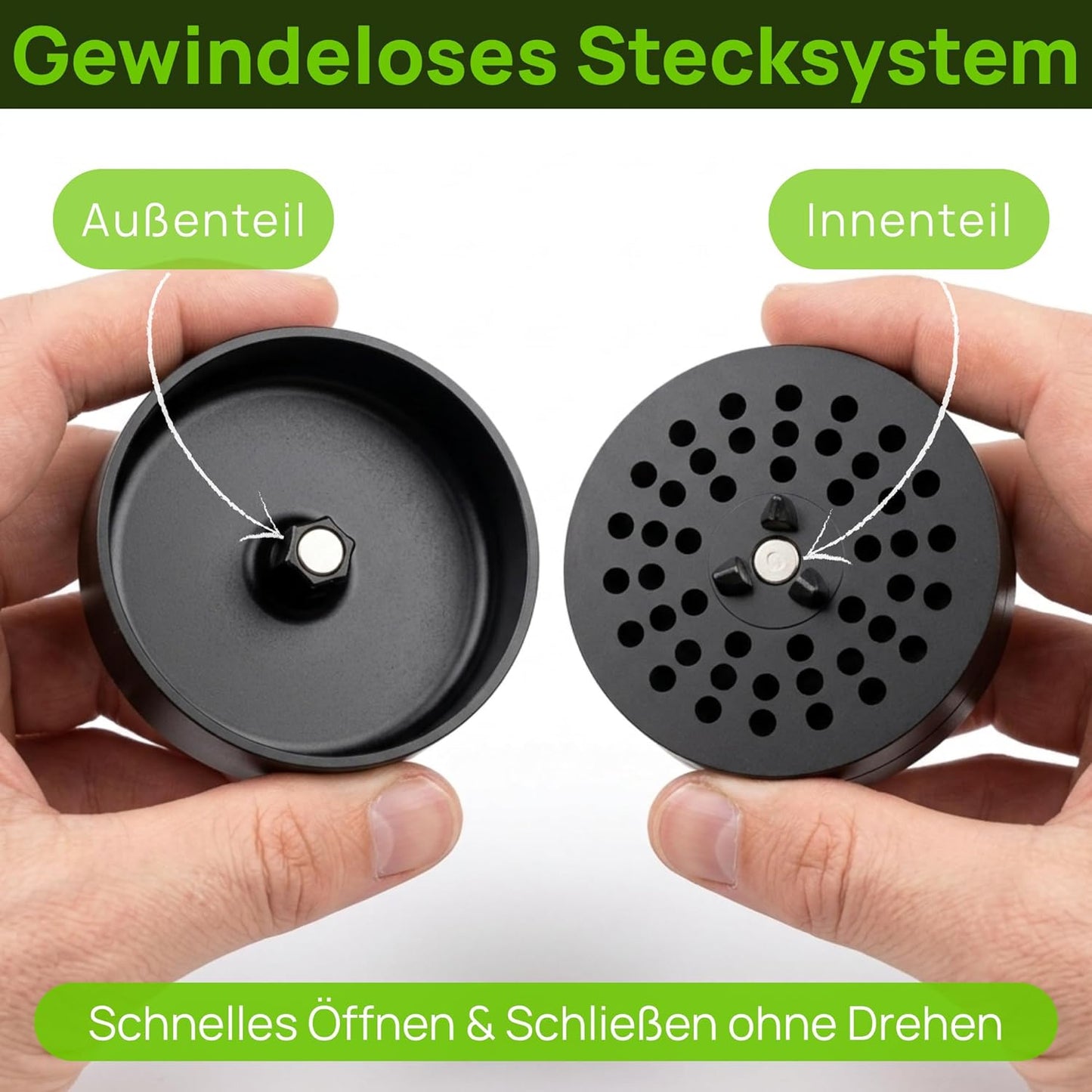 Flow 55 Kräutermühlen-Set mit Magnetverschluss