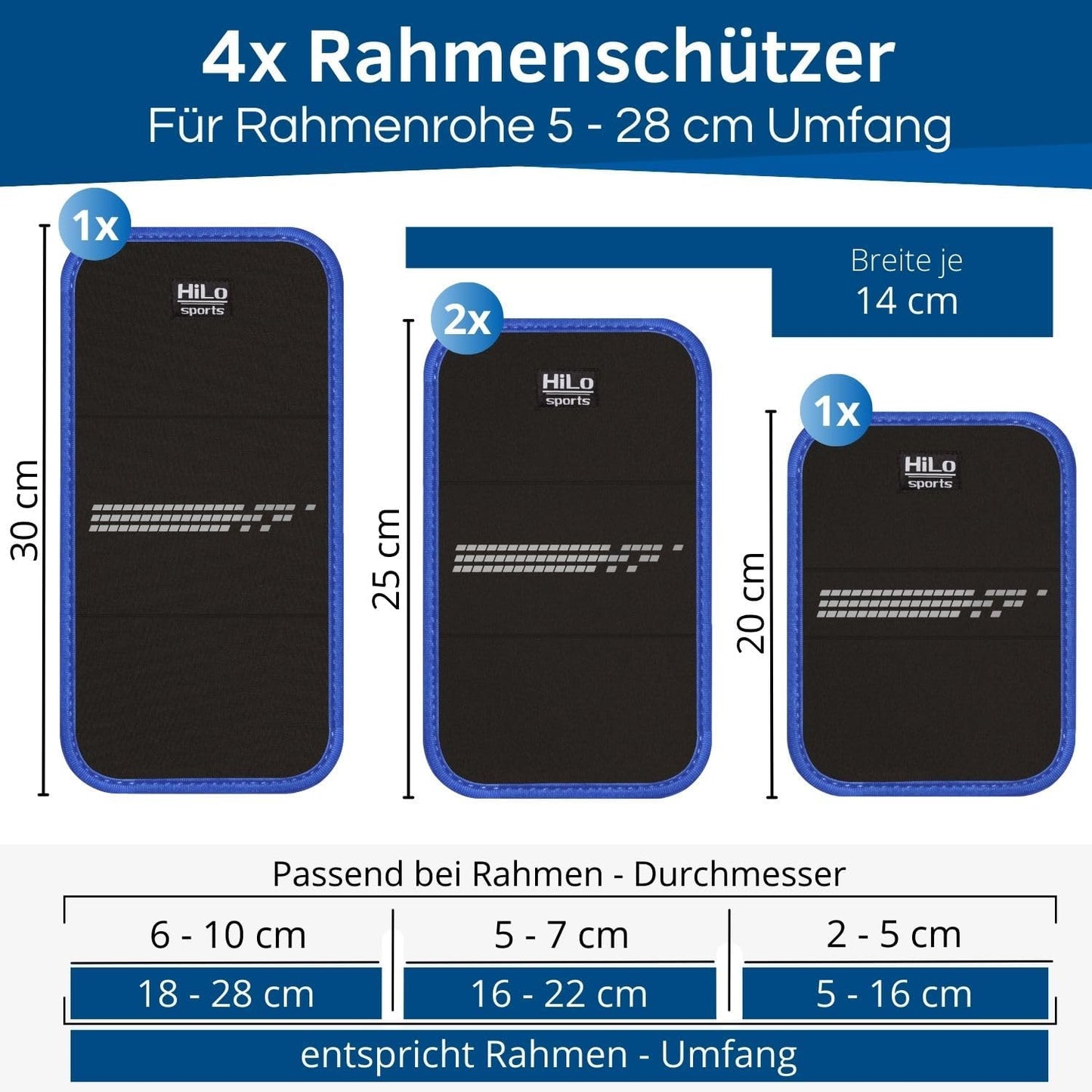 Fahrrad Rahmen- und Transportschutz Set, Schwarz - Blau