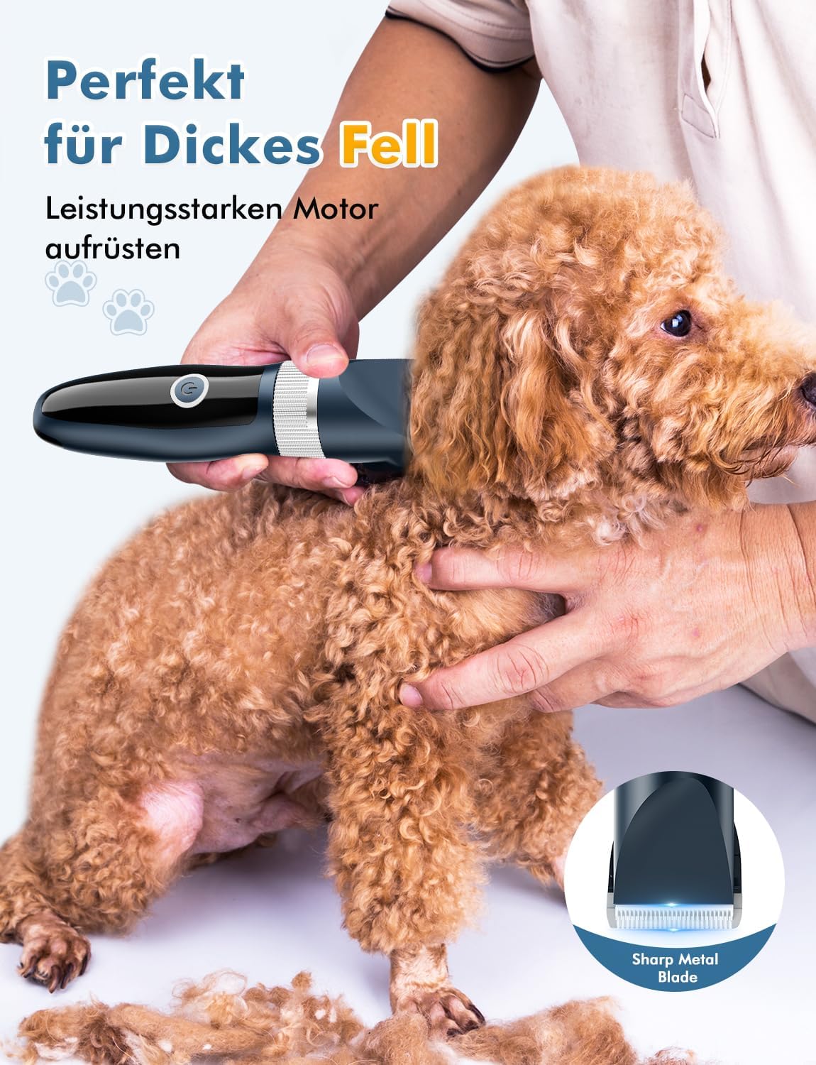 14-teiliges Hundeschermaschinen-Set, Blau