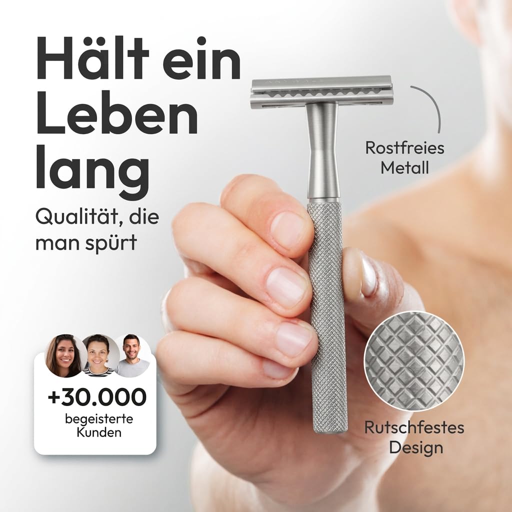 Rasierhobel Set mit Ständer, 4. Silver