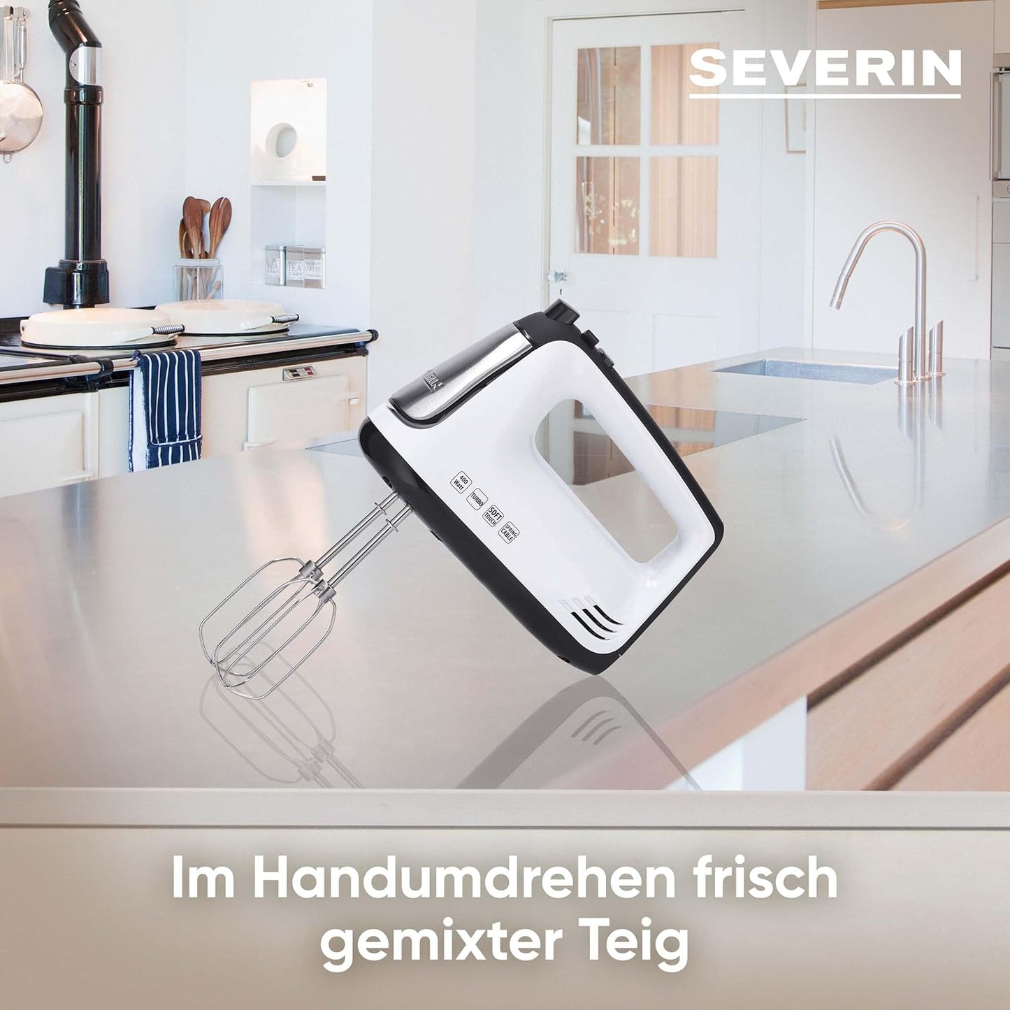 Handmixer HM 3830 mit 5 Geschwindigkeitsstufen, Weiss/Schwarz