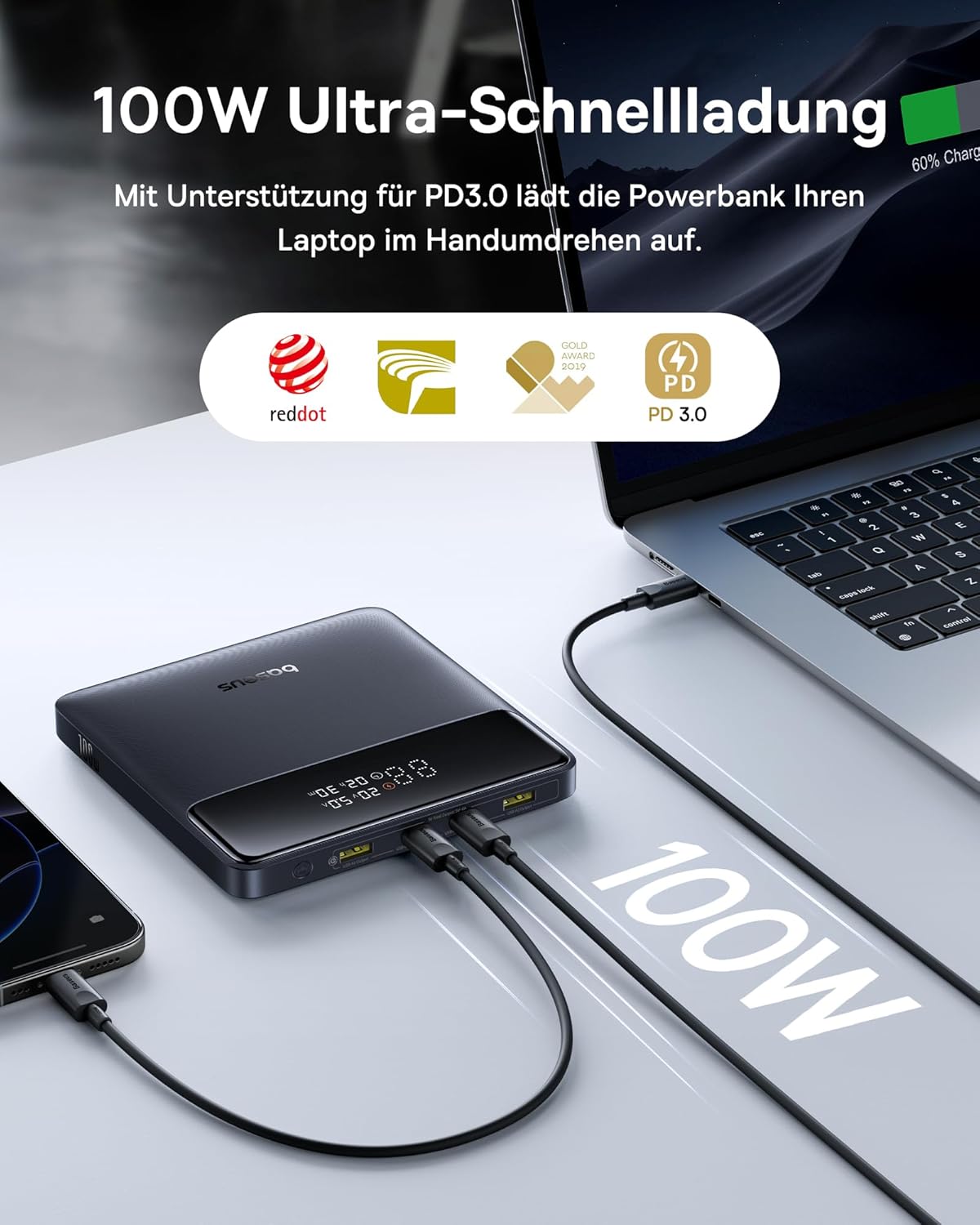 Powerbank, schwarz