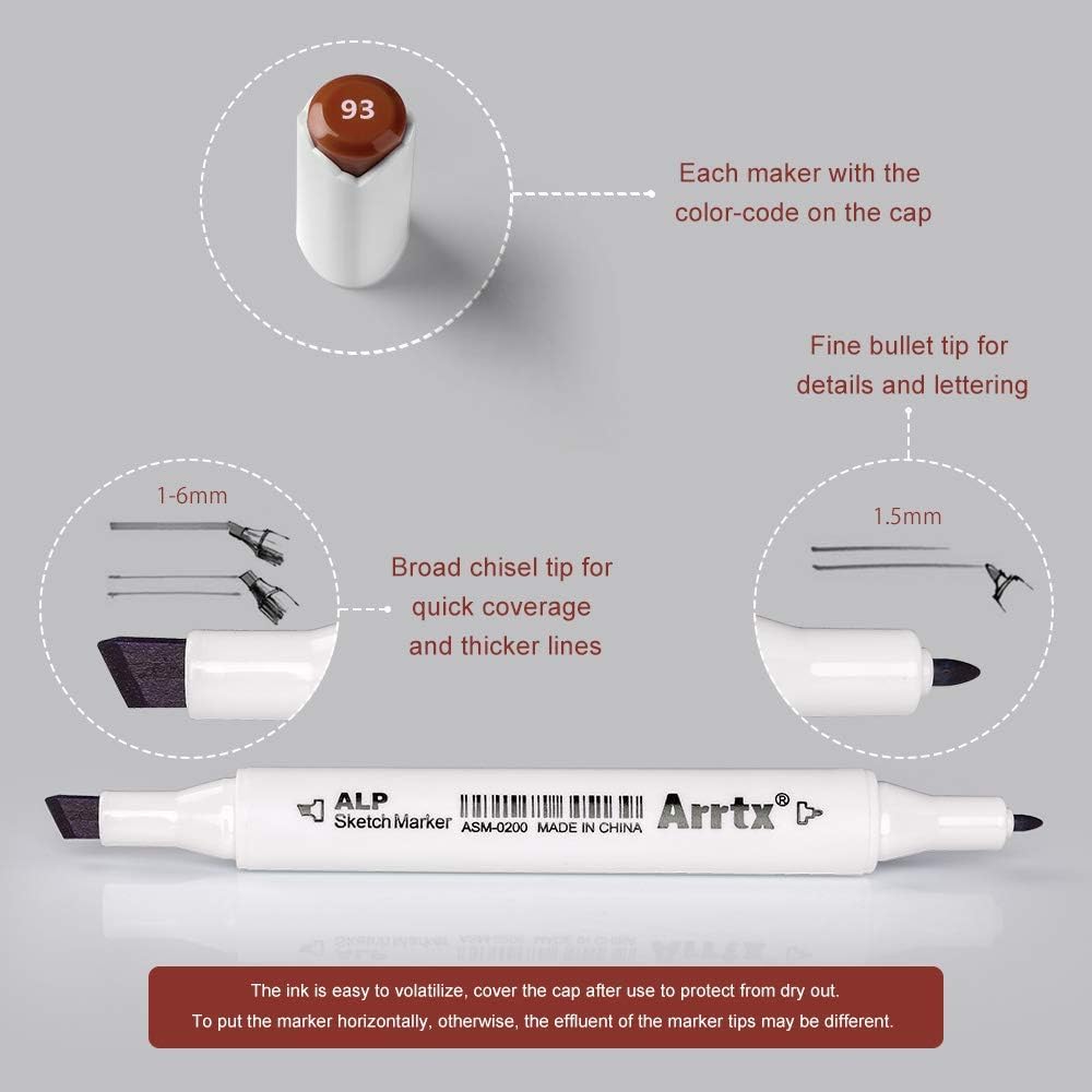 ALP-Serie - Permanent Marker Set mit Dual Tips (90 Stück), 90 farben