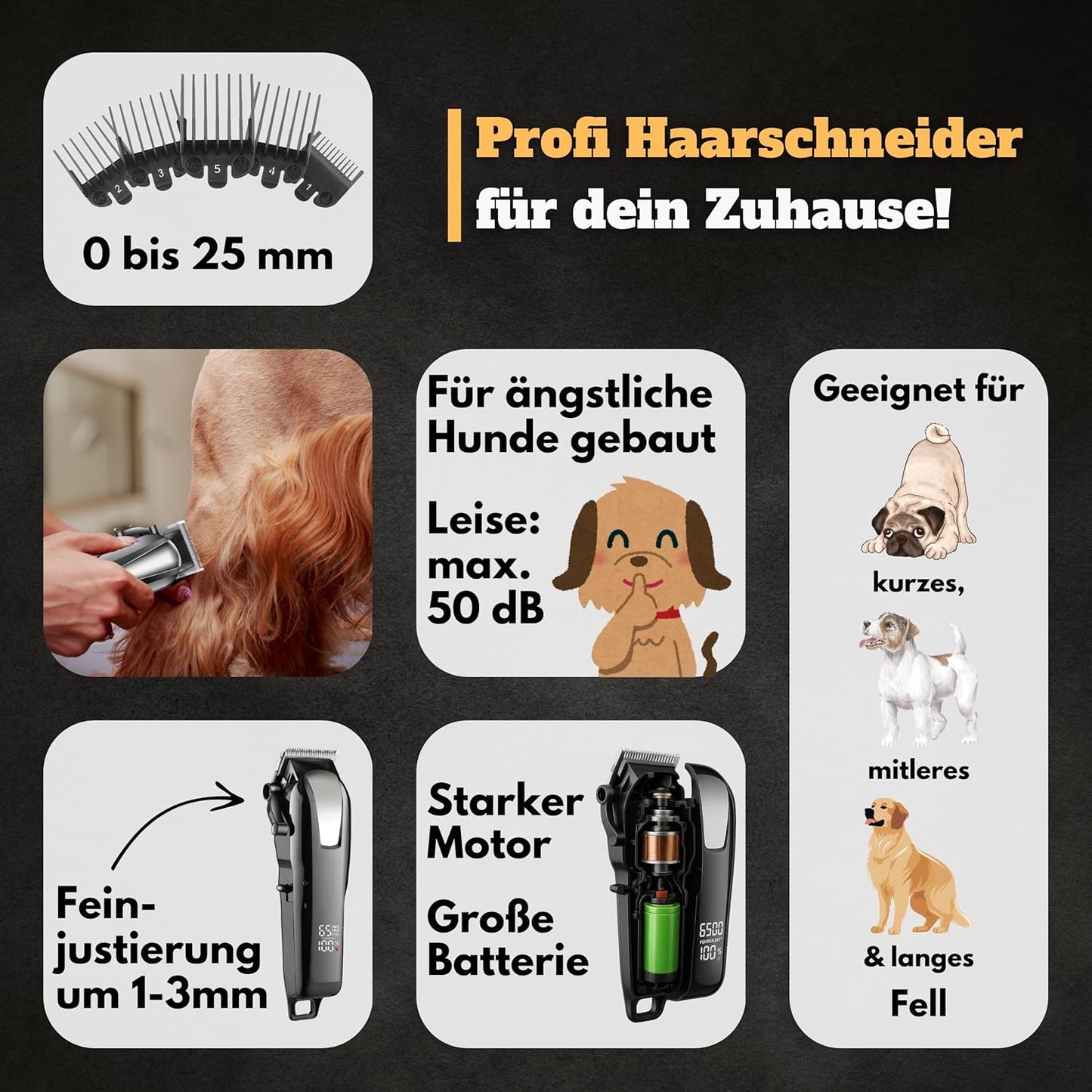 Akku-Hundeschermaschine