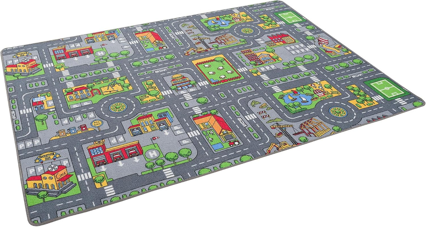 Beidseitiger Strassen-Spielteppich, 100x165 cm Duoplay