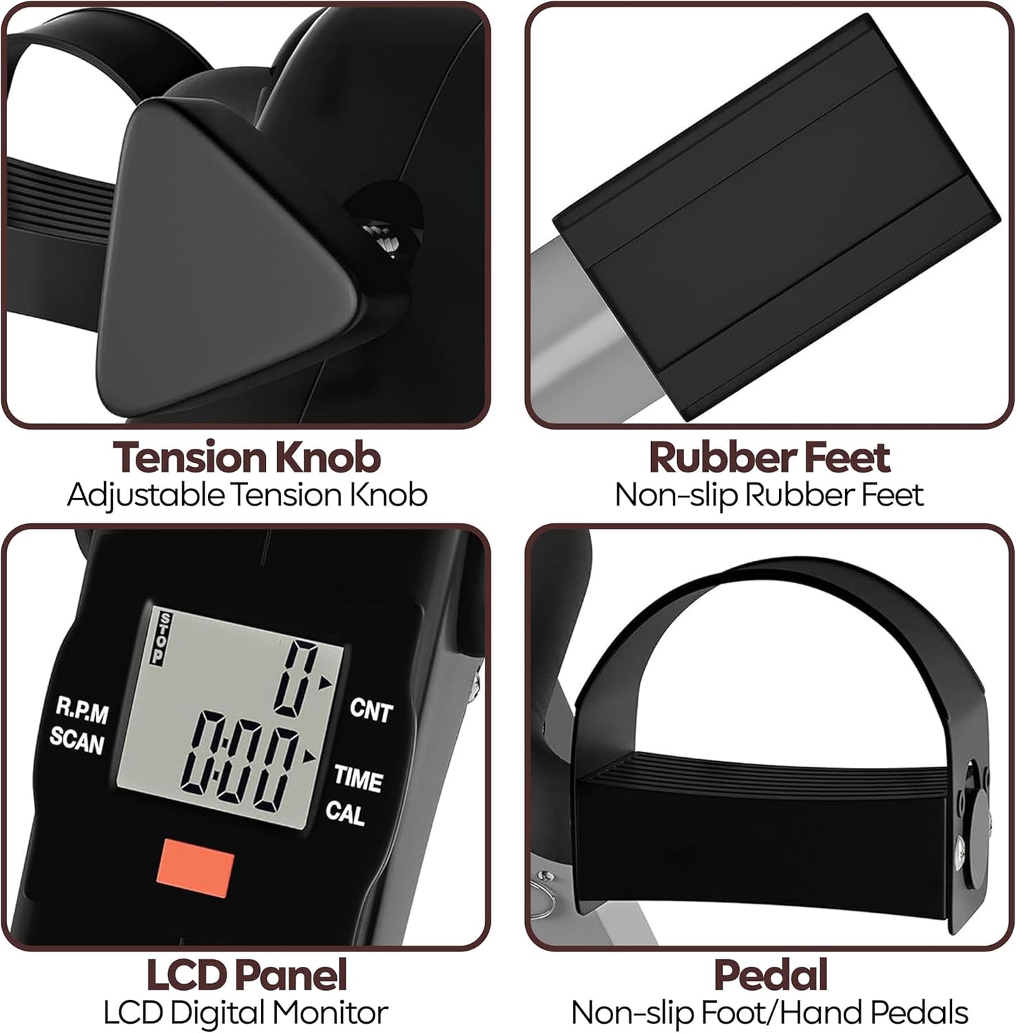 Pedal-Heimtrainer für Arme und Beine, Grau PED2