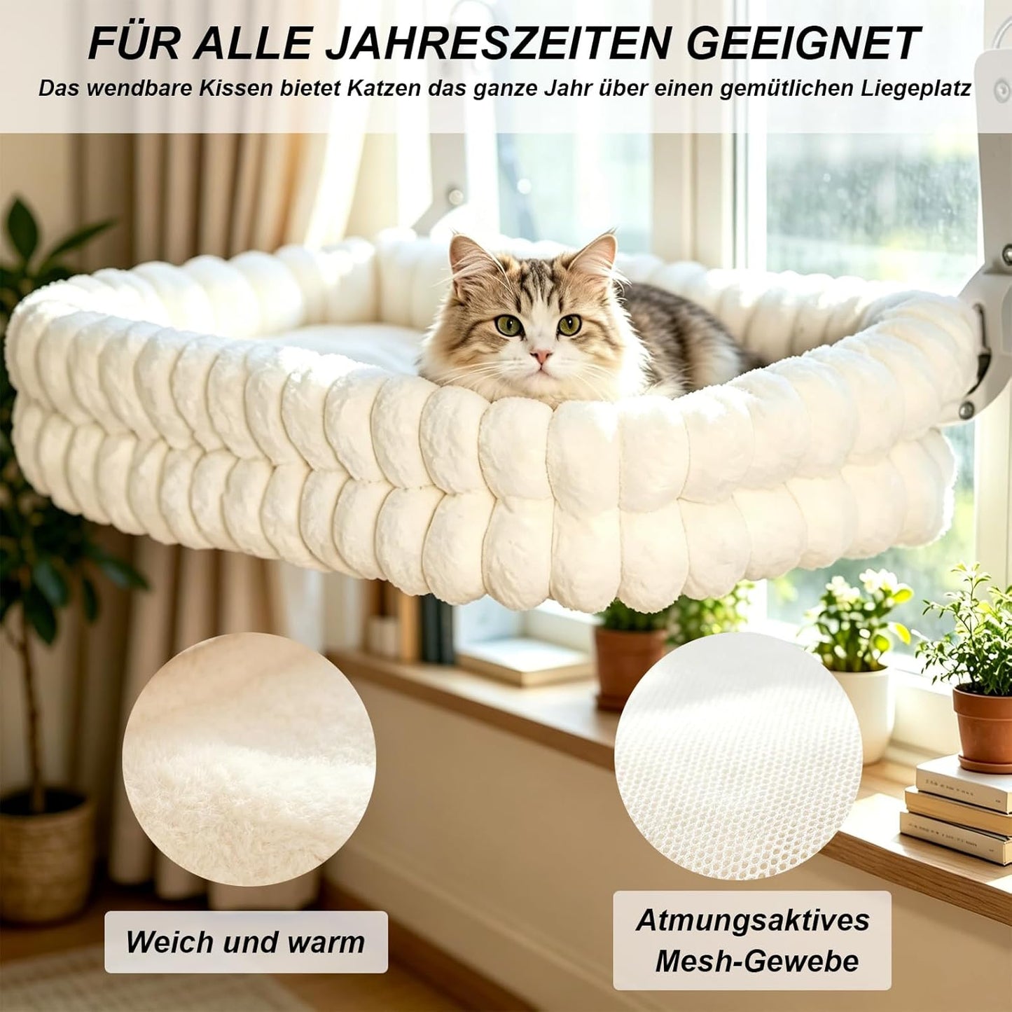 Fensterliege mit Saugnäpfen, Weiss