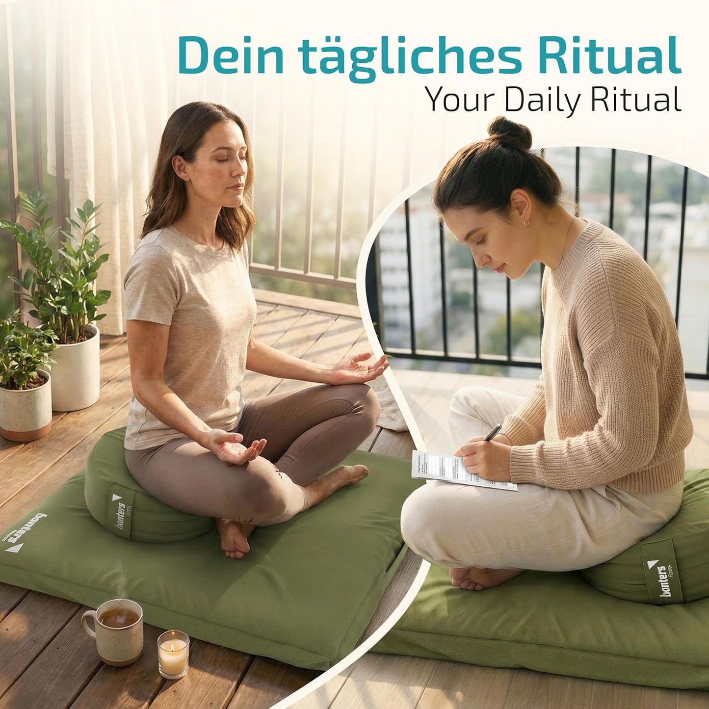 Meditationskissen Set, Grün