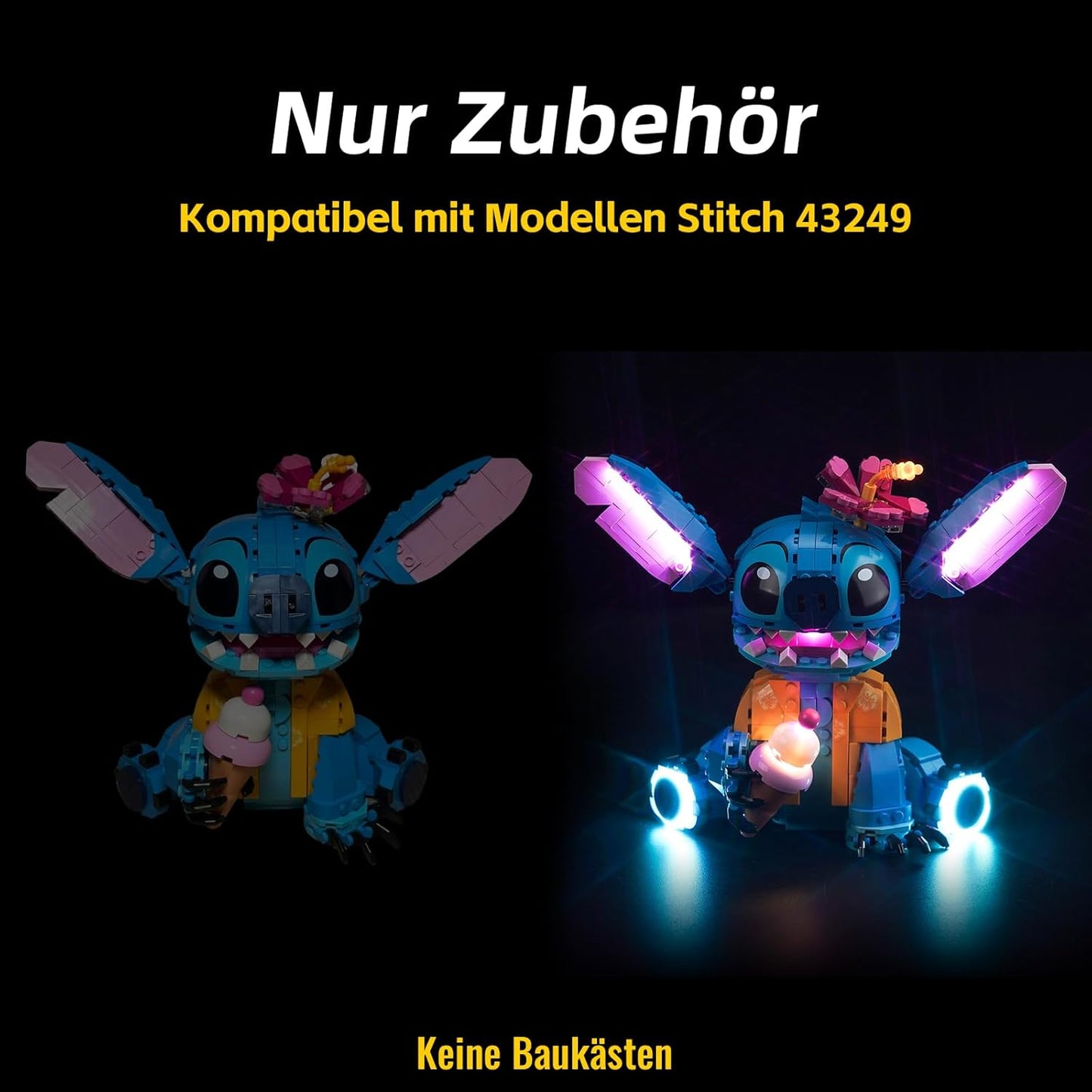 LED Licht Set für LEGO Stitch (43249) inkl. Fernbedienung, 43249 Stitch Fernbedienung