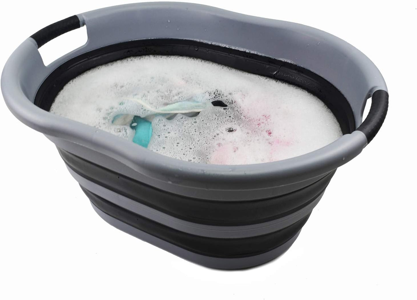 Faltbarer Wäschekorb, 1 Grey/Black