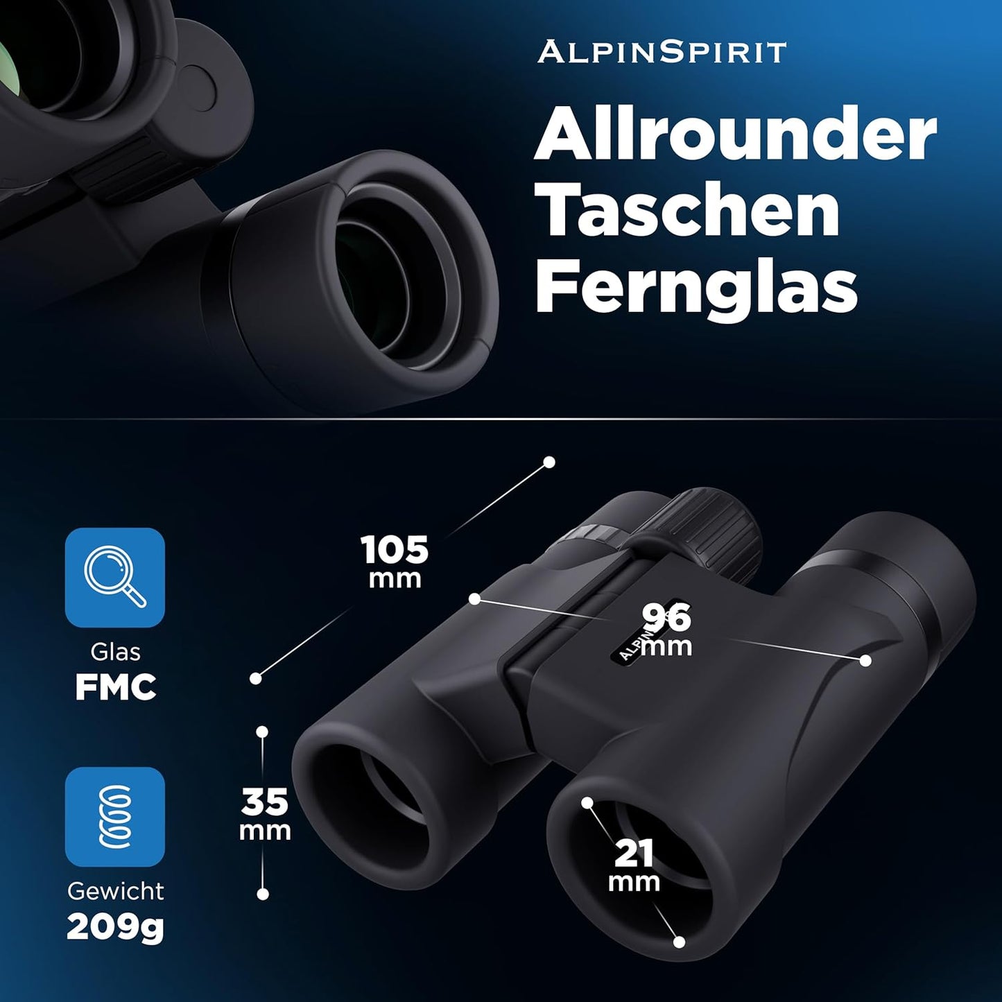 Mini Taschenfernglas für Outdoor-Aktivitäten, 8x21 Schwarz