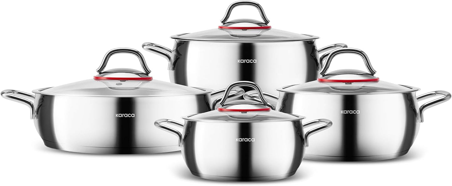 Emirgan 8-teiliges Topfset, Induktion, Medium Stahl
