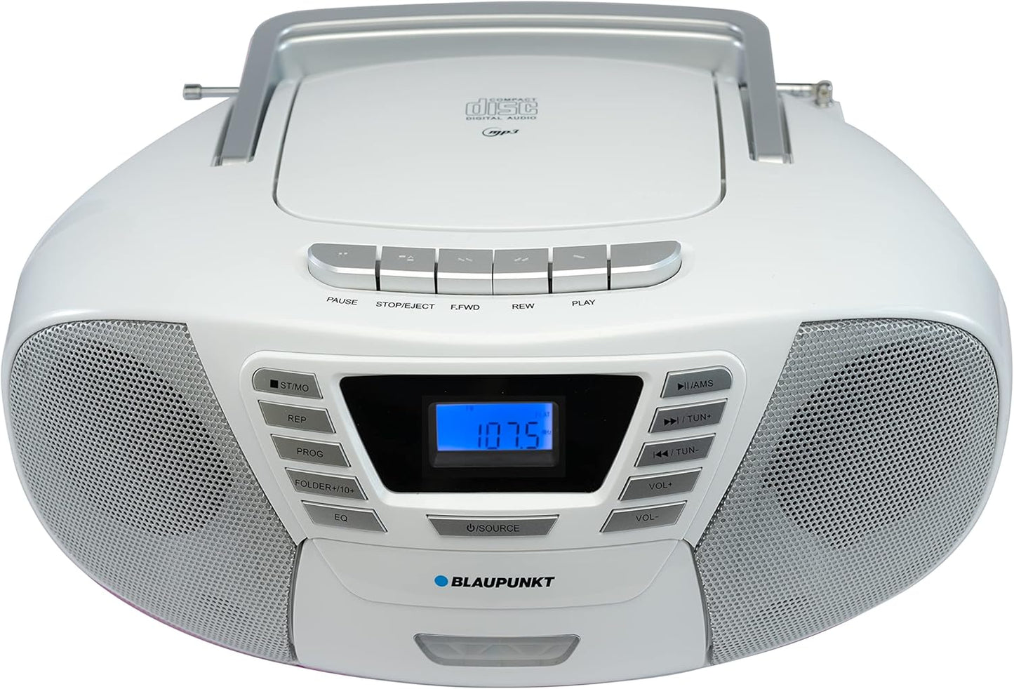 Tragbarer CD-Player mit Bluetooth, Weiß