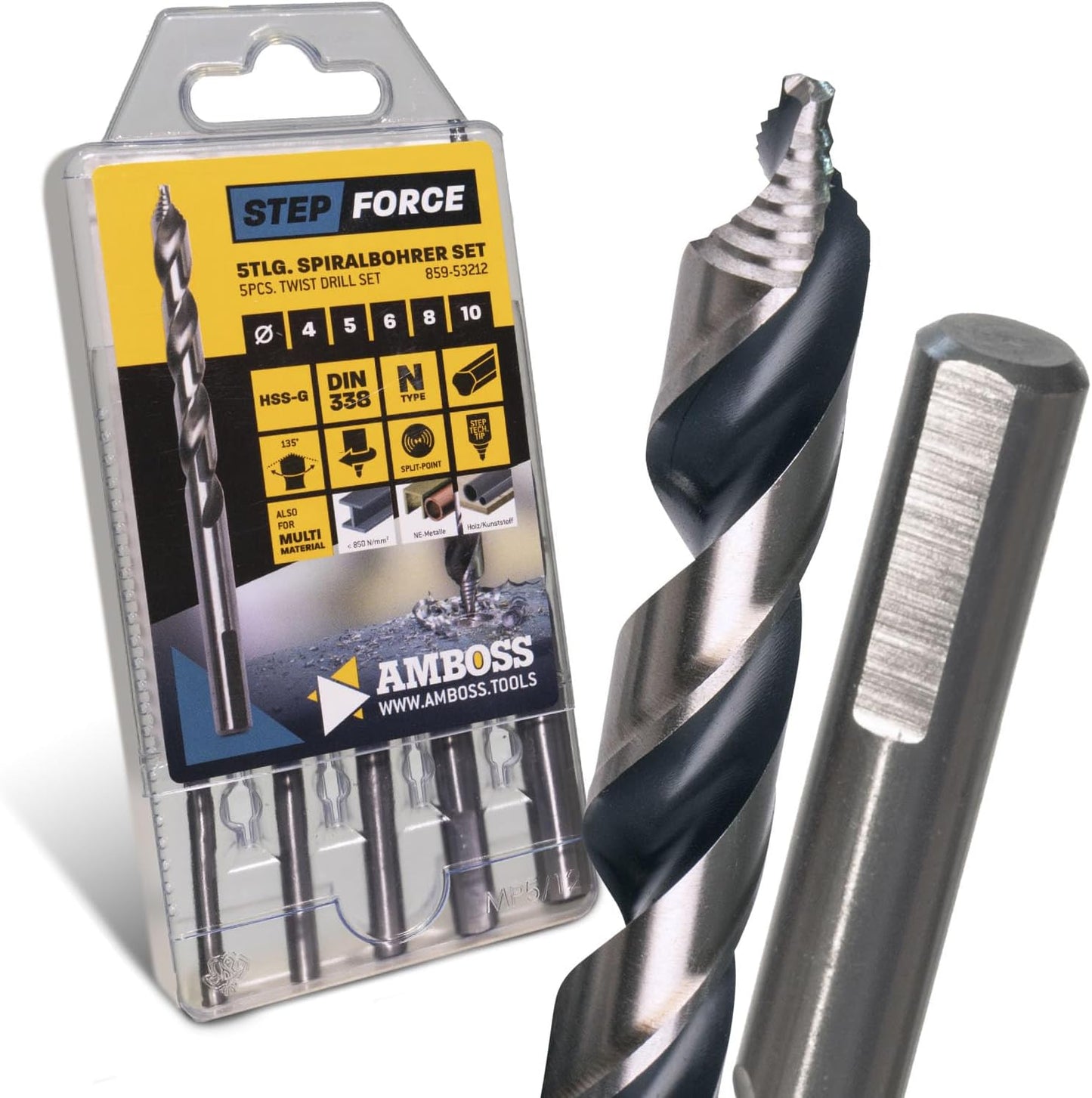 Spiralbohrer-Set HSS-G, Metall HSS-G 1x Set HSS-G 5tlg. (Ø4,5,6,8,10)