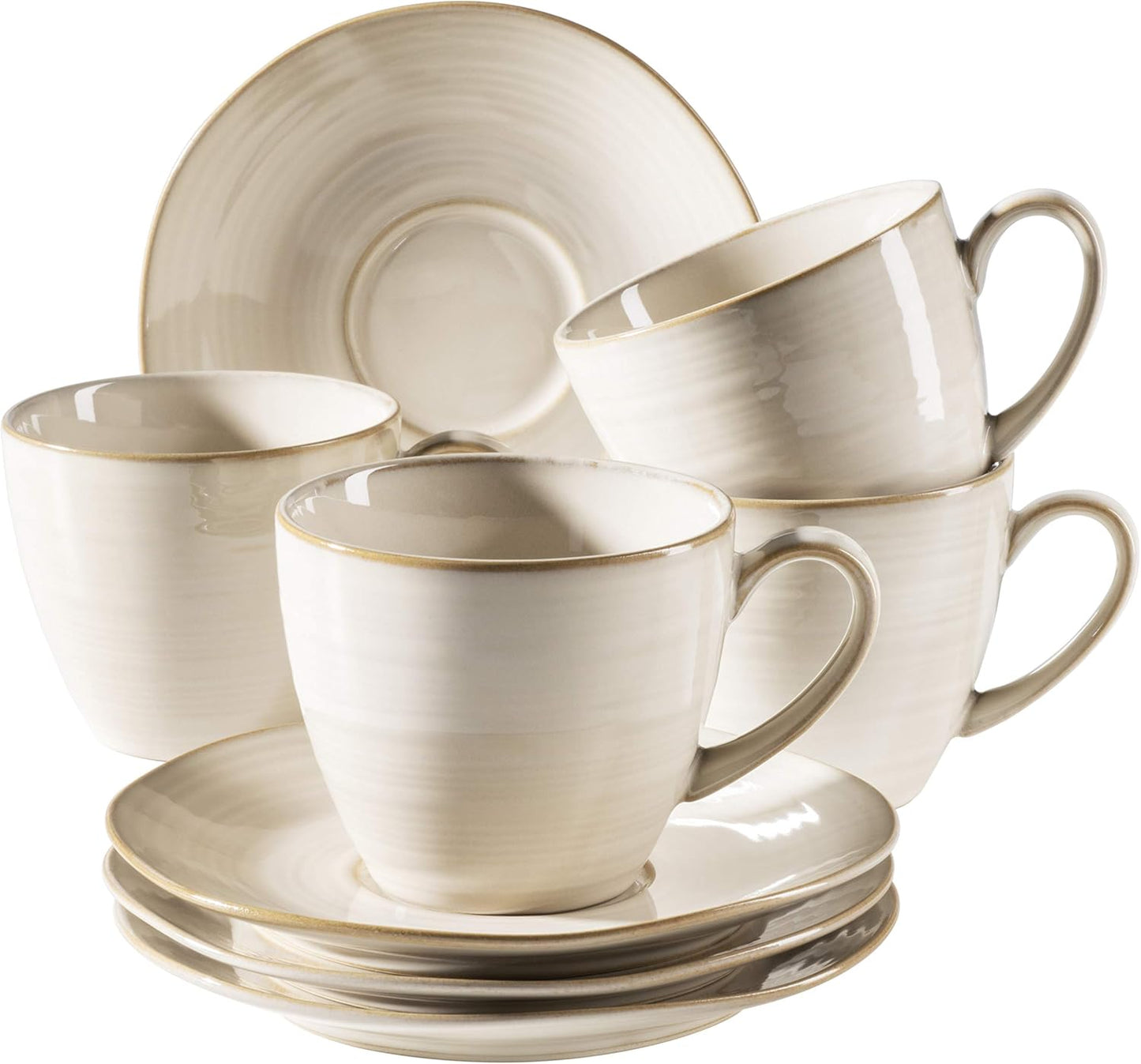 Nottingham Kaffeetassen-Set, Kaffeetassen-Set 8-teilig Beige