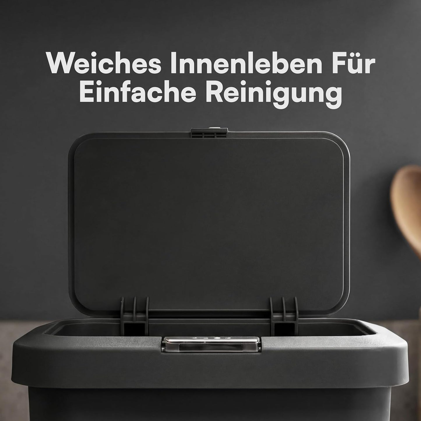 Komposteimer mit Druckknopfdeckel, Dunkelgrau