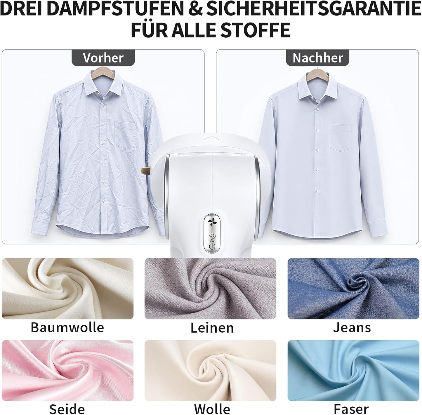 2-in-1 Dampfglätter mit Saugfunktion und 260ml Tank