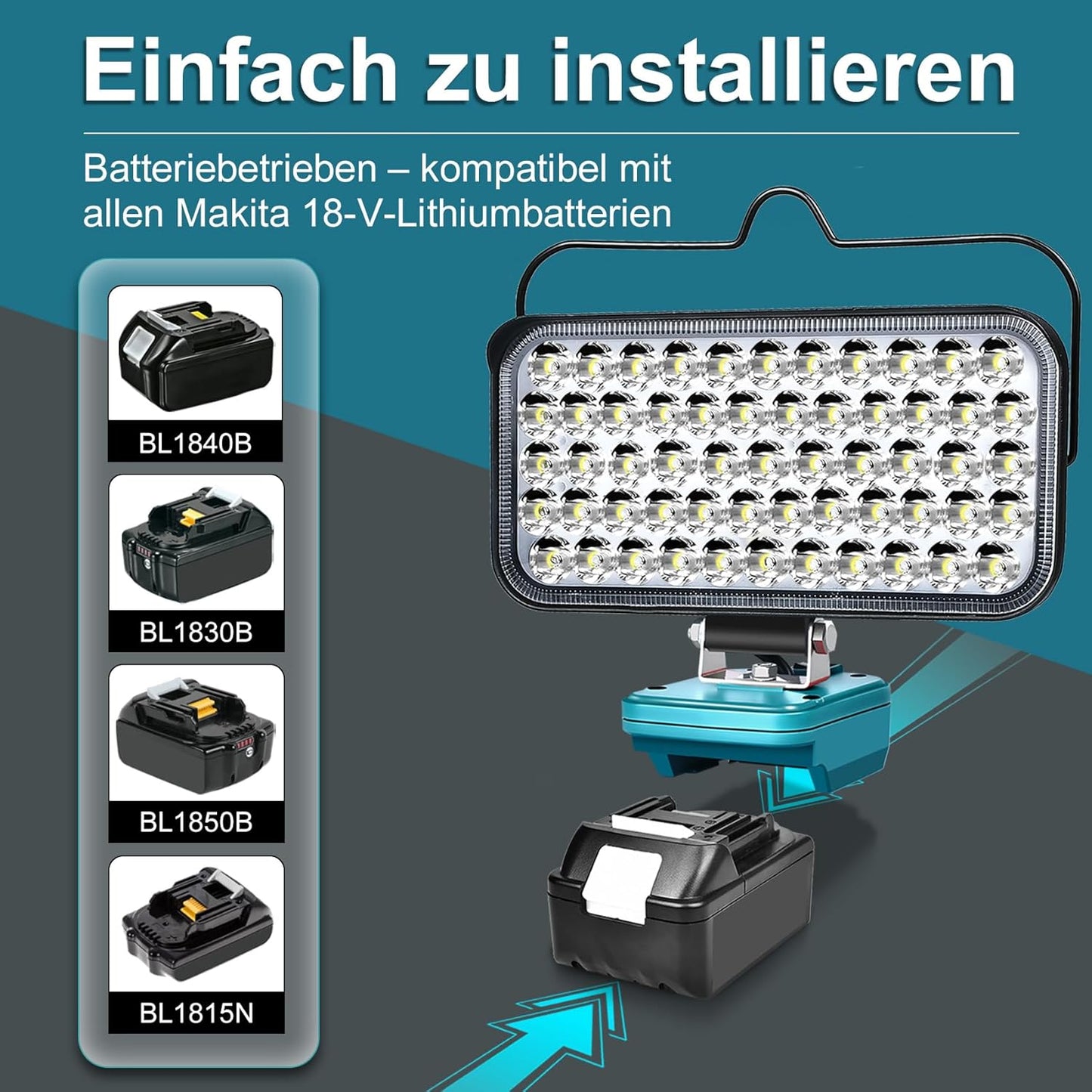 Baustellenlampe für 18V Makita, 176w für Makita