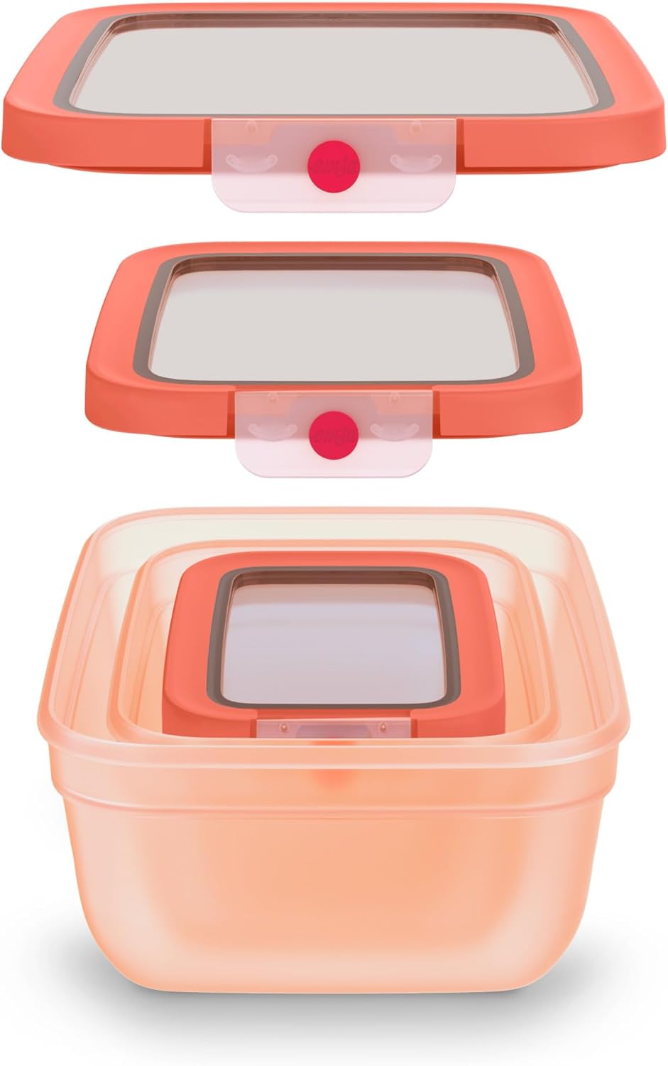 3er-Set Frischhaltedosen, Set 3 Orange
