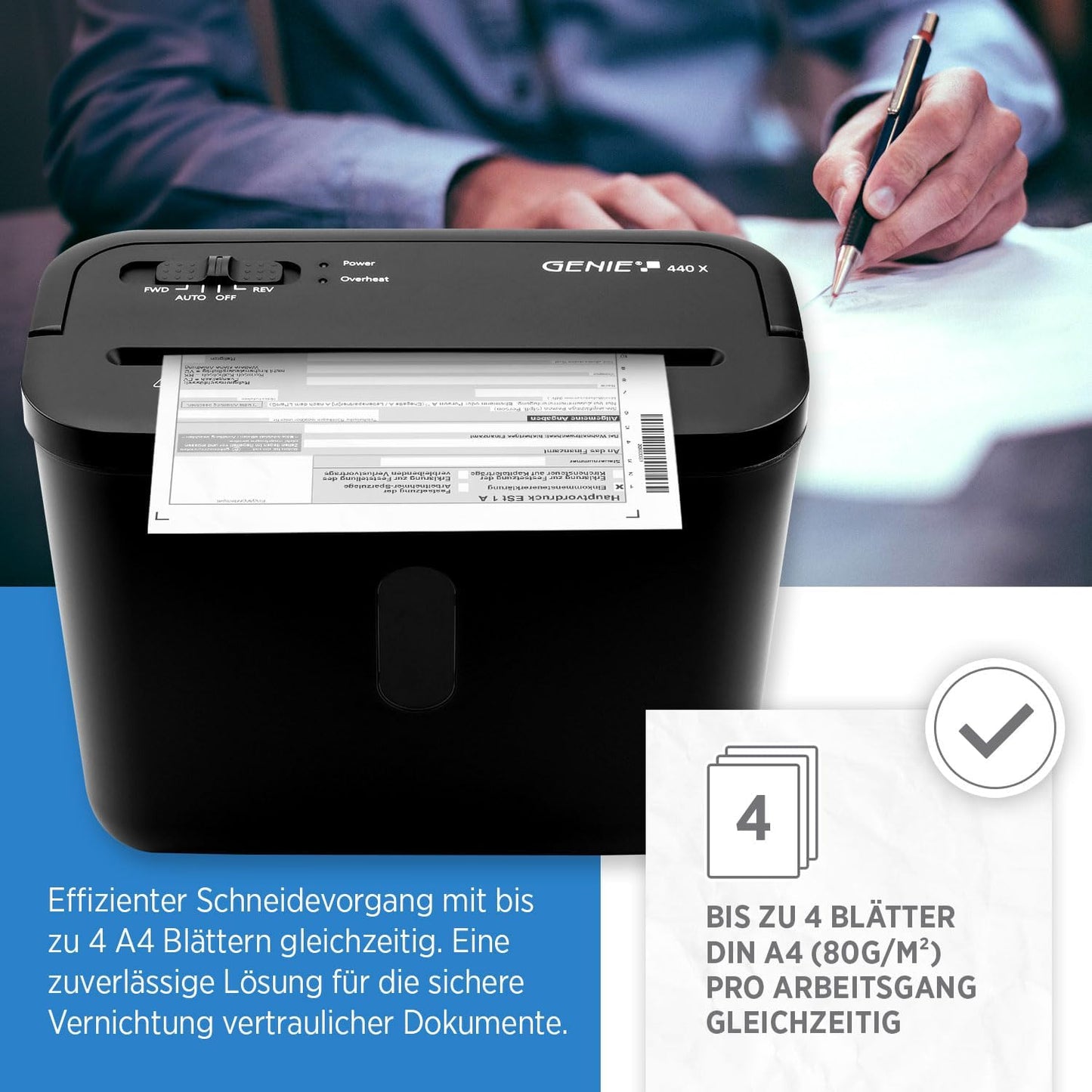 Aktenvernichter 440X, Schwarz
