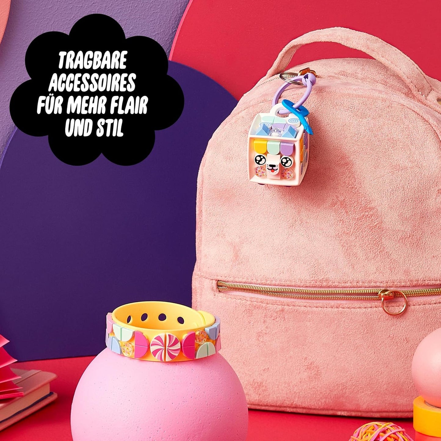 2-in-1 Candy Kitty Armband & Taschenanhänger, Einzeln