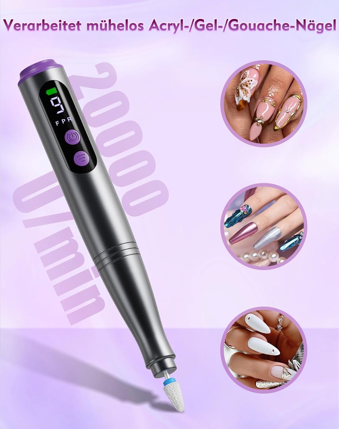 12-in-1 Nagelfräser Set, Grau