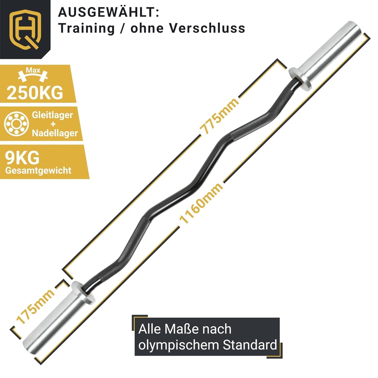 SZ Stange mit langen Sleeves, Training - ohne Verschluss