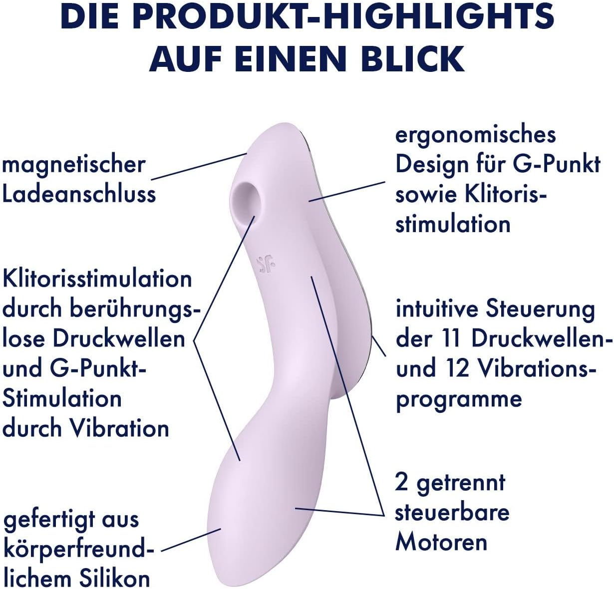 Curvy Trinity 2 Druckwellen-Vibrator, Violet Einheitsgrösse