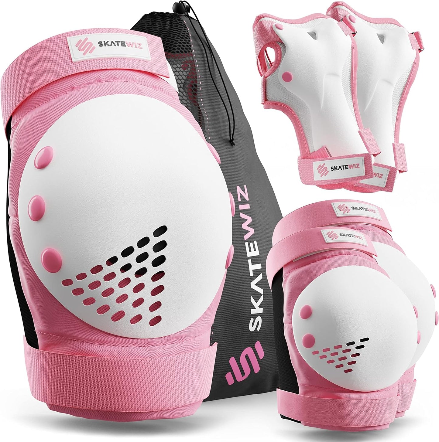 SMASH Protektoren Set, L/XL - Erwachsene Pink Weiss