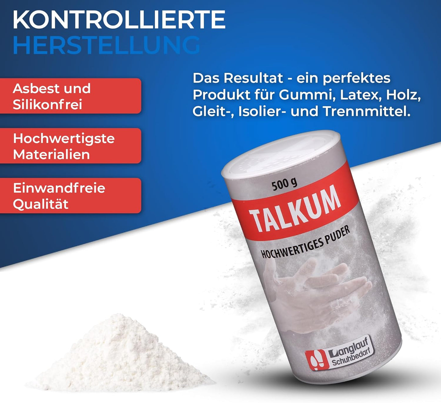 Talkum Puder Streudosen, 4x 500g, 4