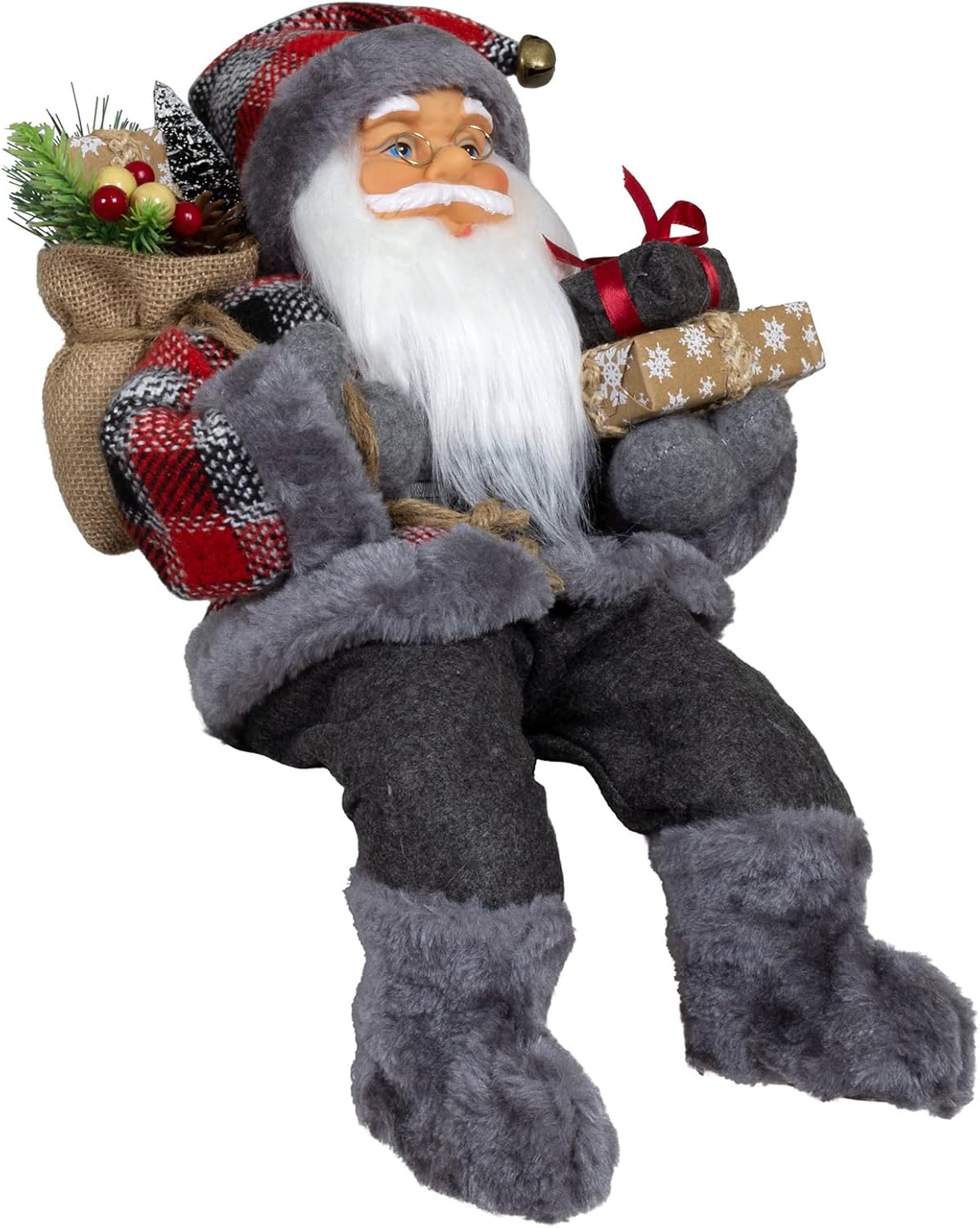 Sitzender Weihnachtsmann, Grau