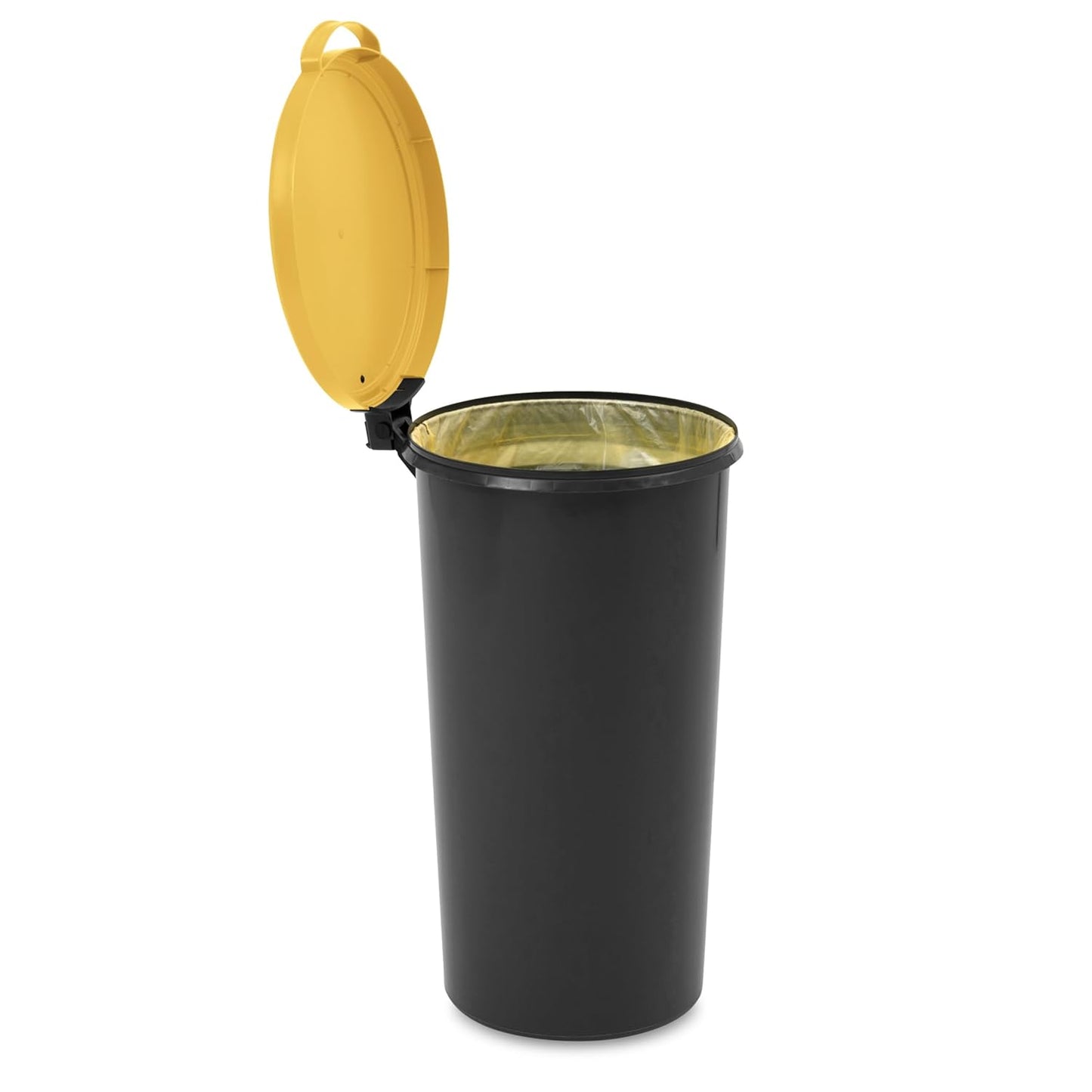 Müllsackständer mit Scharnierdeckel, Gelb 1