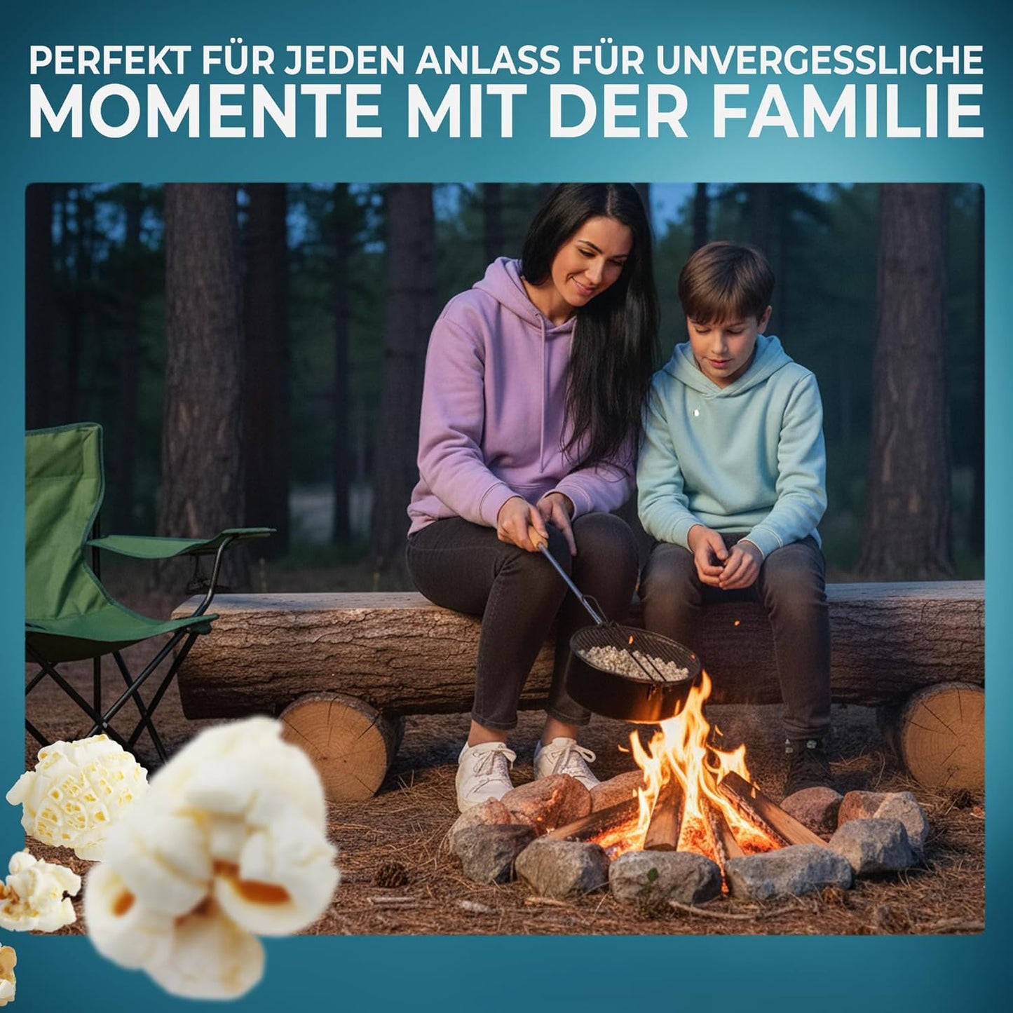 Outdoor-Popcorn-Pfanne für Lagerfeuer und Grill
