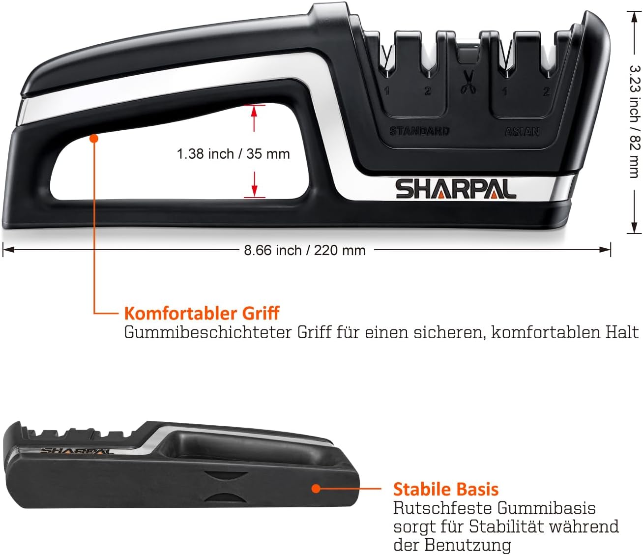 5-in-1 Küchenmesserschärfer 104N, Professioneller 5-in-1