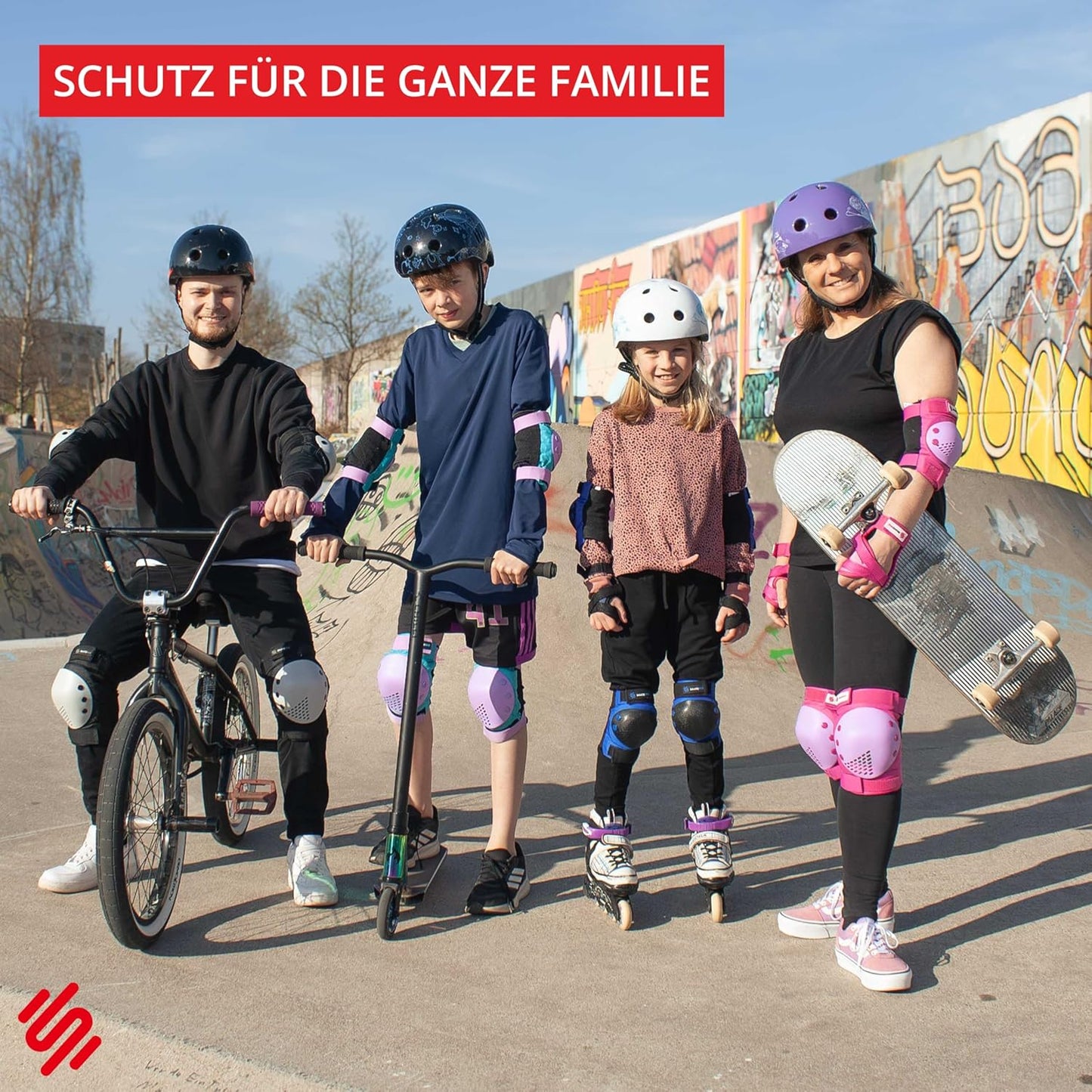 6-teiliges Schoner-Set für Inliner & Skateboarding, L/XL - Adults Blau Violett