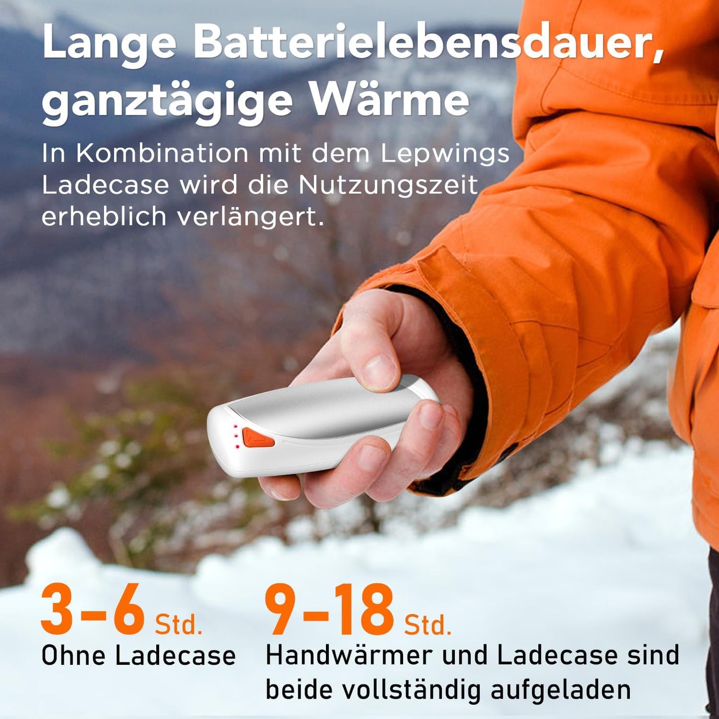 Elektrische Handwärmer mit Ladecase, Weiss