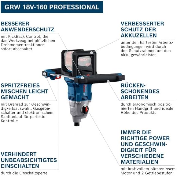 Akku-Rührwerk GRW 18V-160 mit Verlängerung