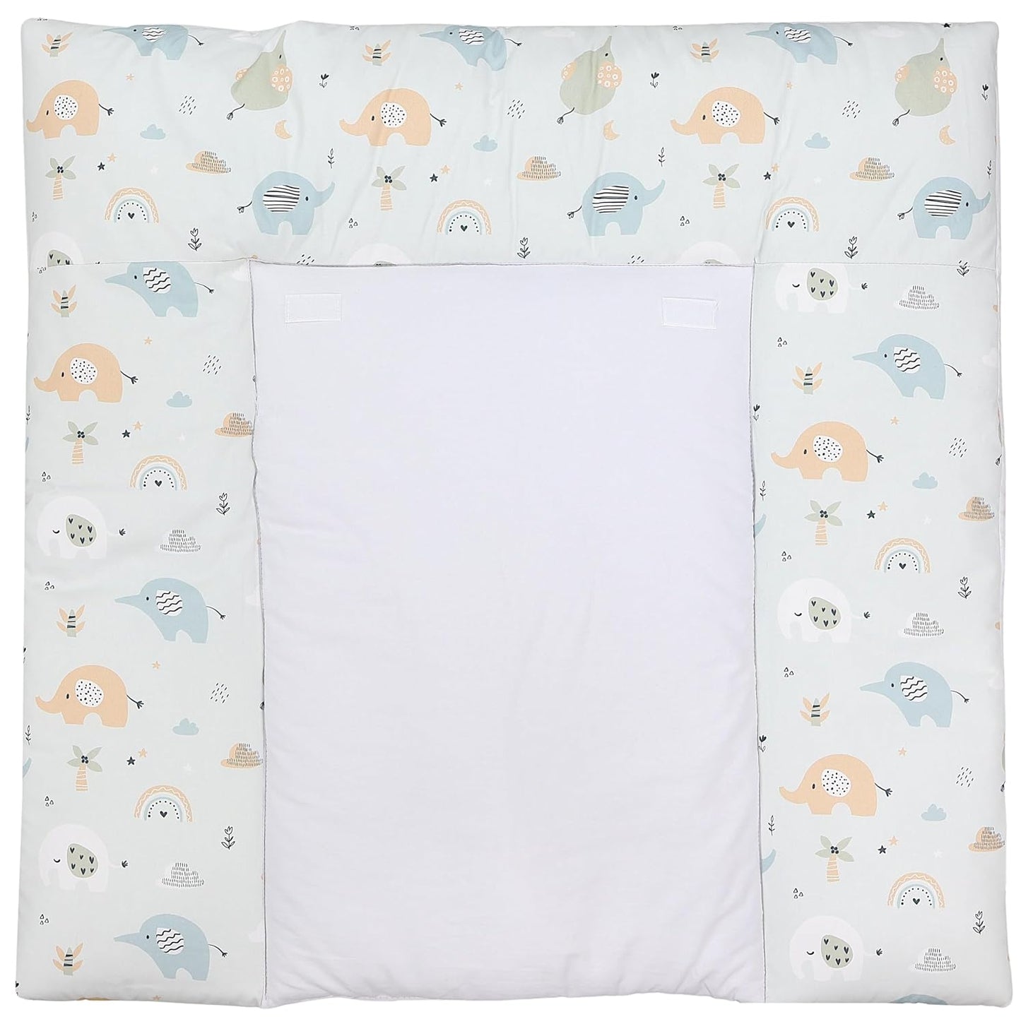 Wickelauflage mit 2 Frotteebezügen, Elefant_Bäume_Regenbogen 70 x 70 cm