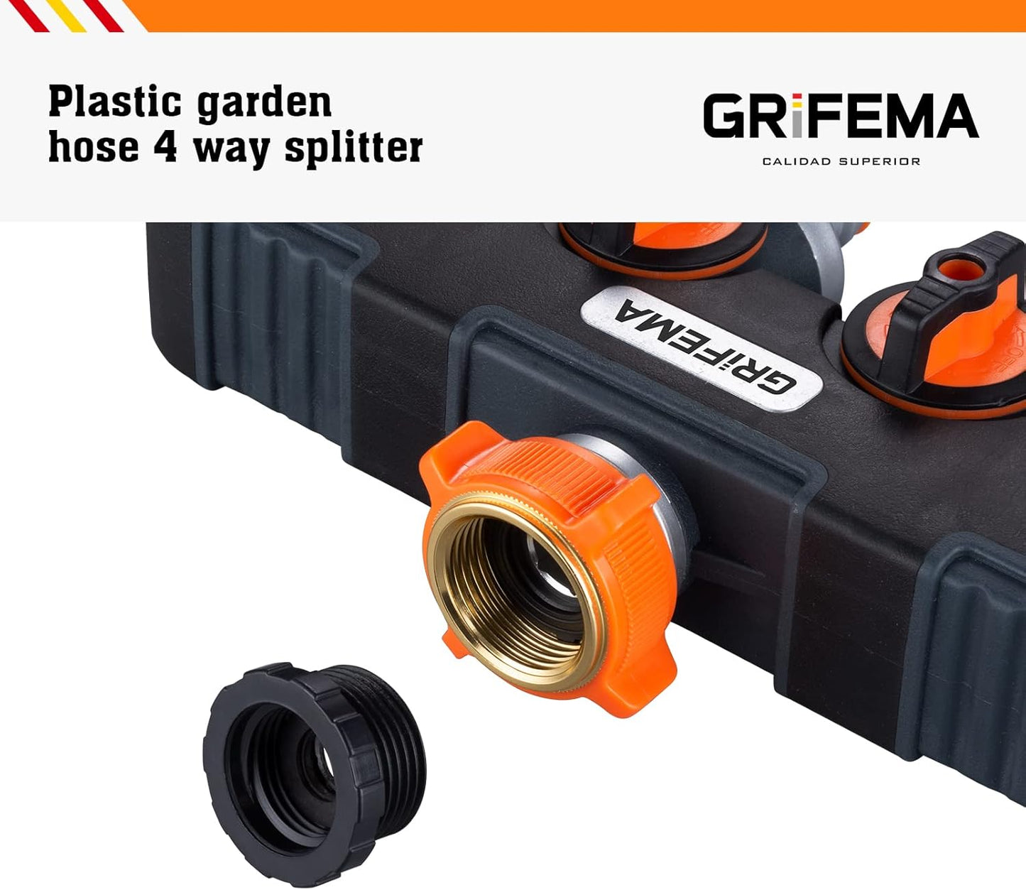 4-Wege-Wasserverteiler für Gartenschlauchsysteme, Distribuidor de 4 vías, 4-Wege-Verteiler