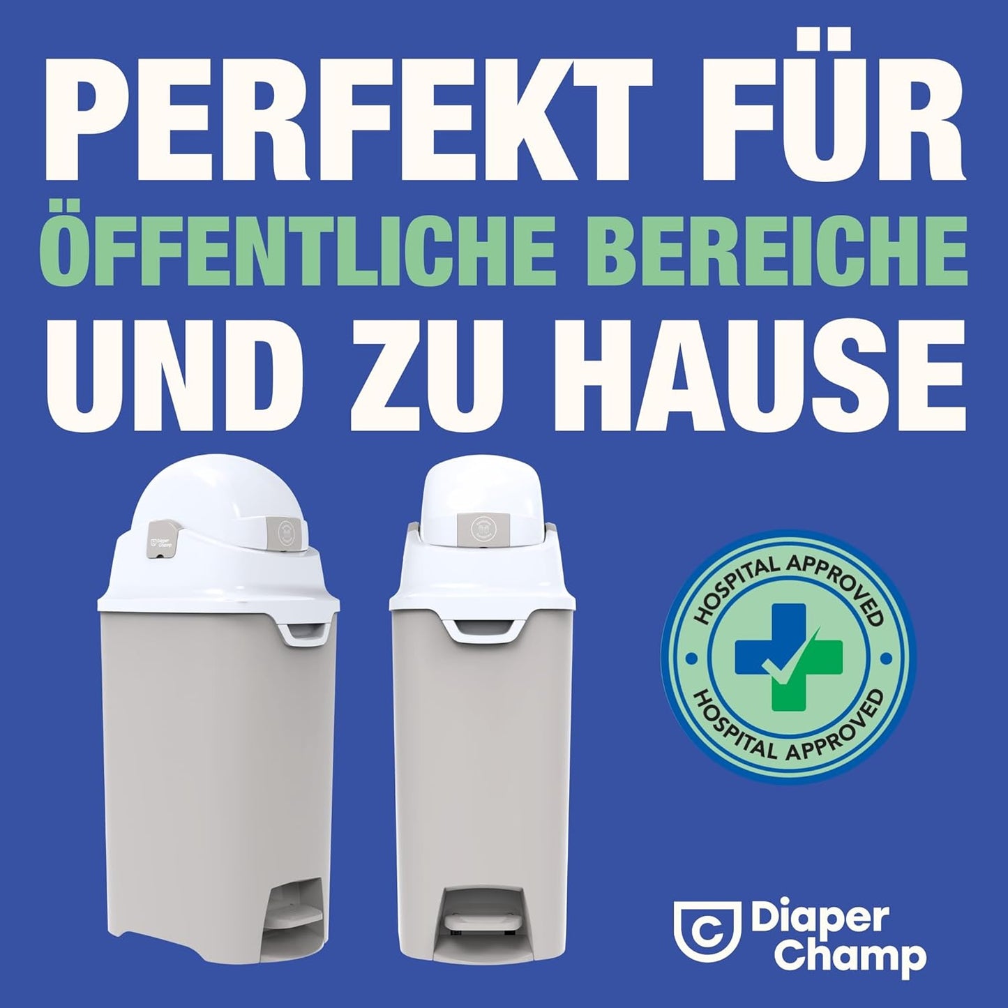 Windeleimer mit Pedal, geruchsdicht, ohne Nachfüllkassetten, beige