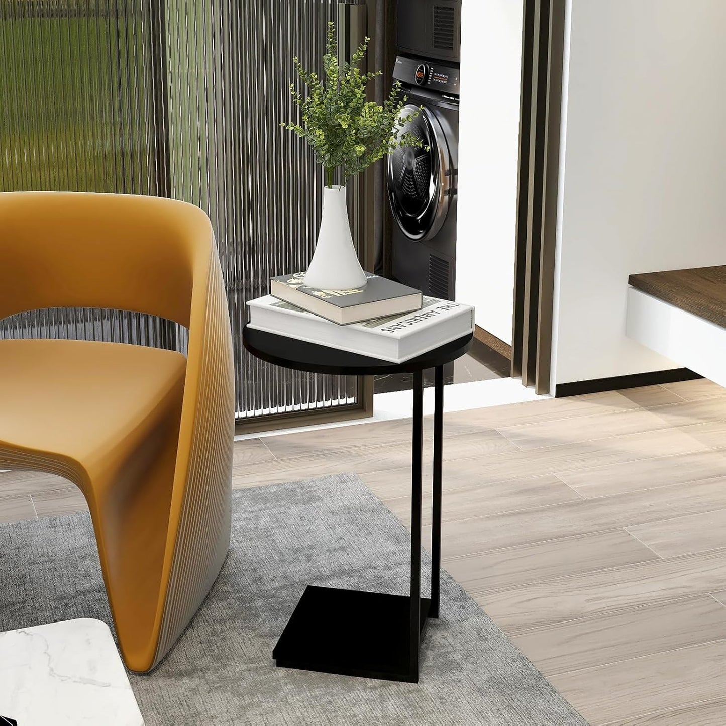 C-förmiger Beistelltisch im 2er-Set, Schwarz 40cm*40*60cm(2er Set)