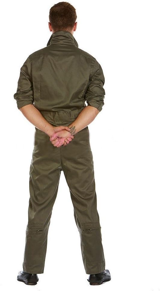 Piloten-Overall Jetpilot Kostüm inkl. Brille, Lang - XXL Grün
