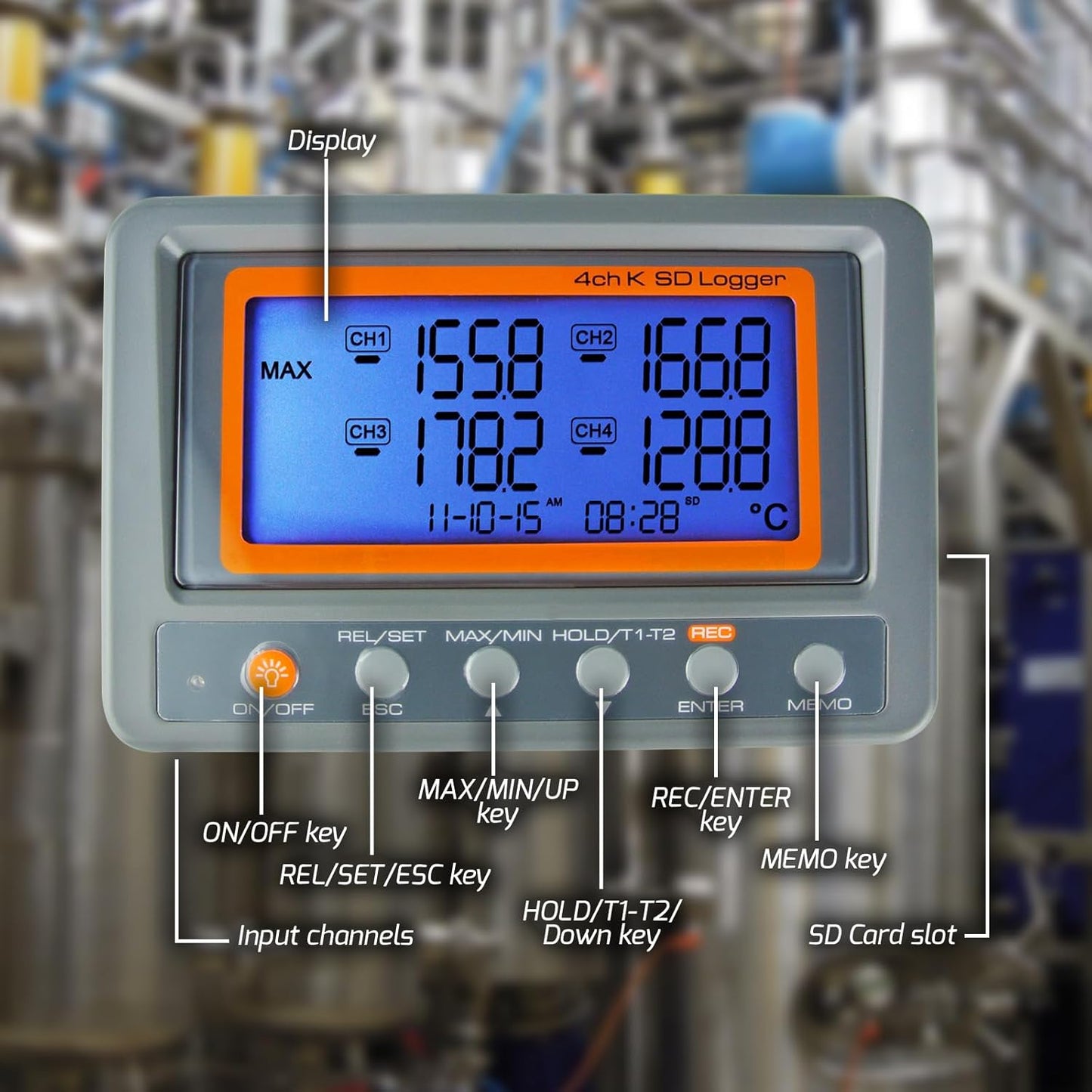 4-Kanal Temperaturrekorder mit Thermoelementen, Main Unit A0188598, Main Unit A0188598
